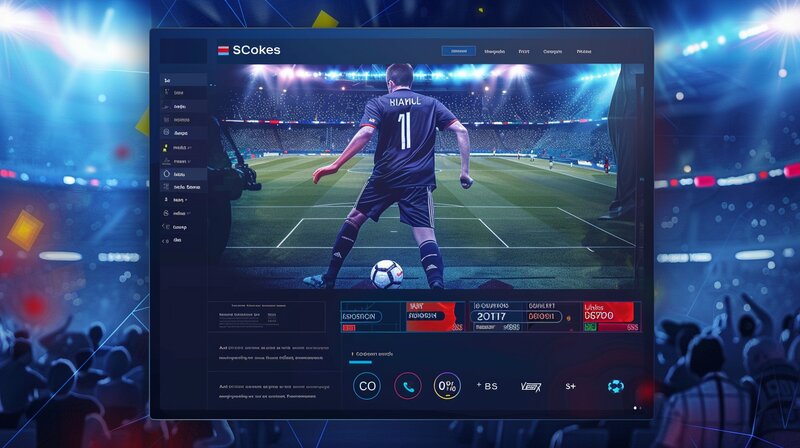 Interface de apostas ao vivo em partida de futebol